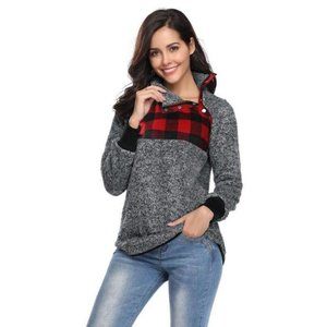 Women’s Asymmetrical Snap Collar Fleece Pullover